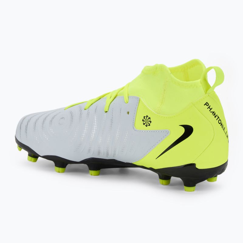 Nike Phantom Luna 2 Academy FG/MG argento metallizzato/volt/nero scarpe da calcio per bambini 3