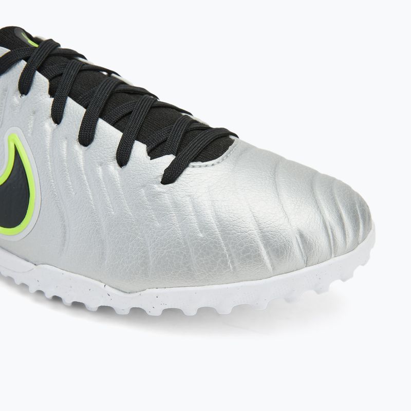 Scarpe da calcio da uomo Nike Tiempo Legend 10 Pro TF argento metallico/volt/nero 7
