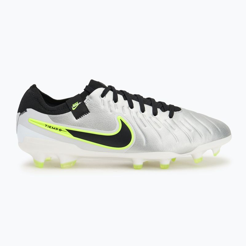 Scarpe da calcio da uomo Nike Tiempo Legend 10 Pro FG argento metallico/volt/nero 2