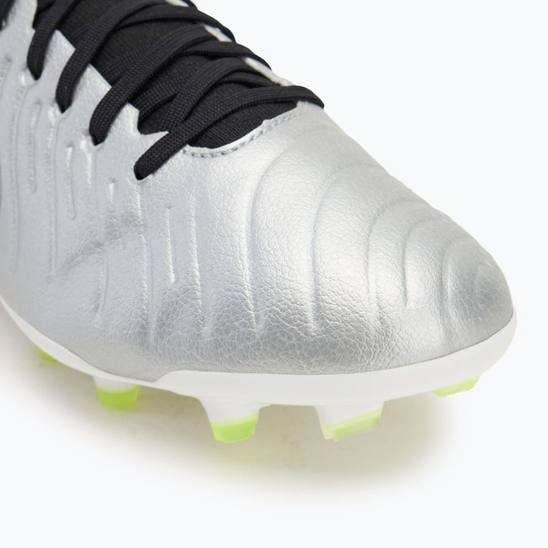 Scarpe da calcio da uomo Nike Tiempo Legend 10 Pro FG argento metallico/volt/nero 7