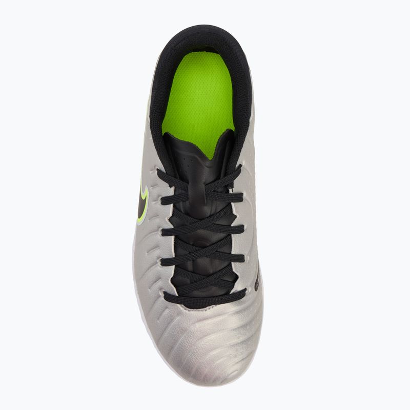 Nike Tiempo Legend 10 Academy TF scarpe da calcio per bambini argento metallico/volt/nero 5