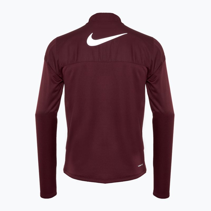 Felpa da running Nike Sphere Element Therma-FIT 1/2 Zip Uomo, cotta bordeaux 2