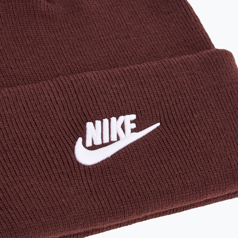 Berretto invernale da bambino Nike Peak bordeaux crush/bianco 3