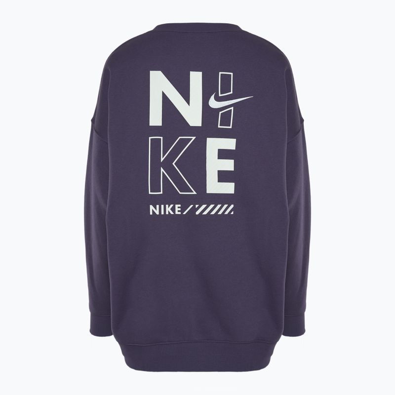 Felpa Nike Sportswear Oversized girocollo donna, colore uvetta scuro 2