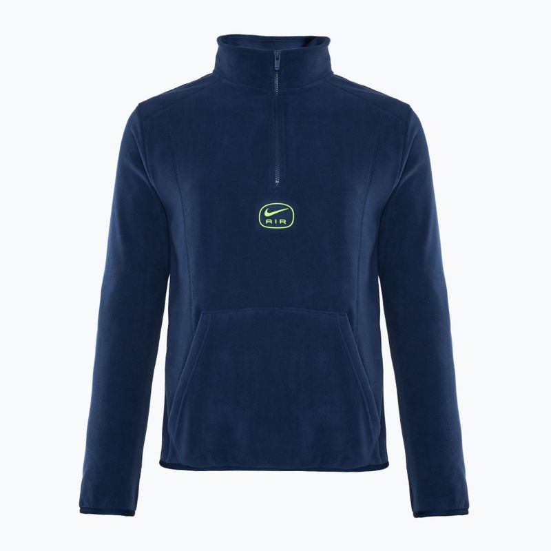 Uomo Nike Swoosh Air Polar Fleece Half Zip Top midnight navy/volt