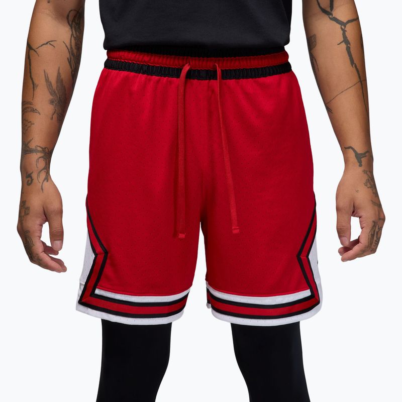 Pantaloncini da basket da uomo Nike Jordan Mesh Diamond 4" gym red/white/black 3