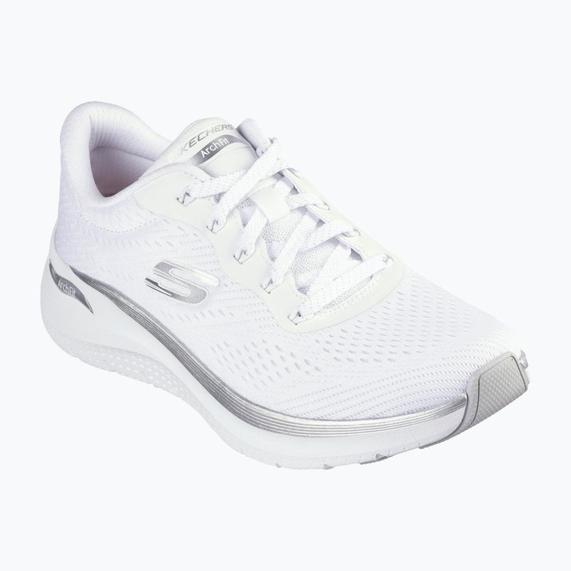 SKECHERS scarpe da donna Arch Fit 2.0 Glow The Distance bianco/argento 8