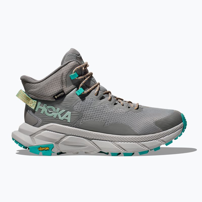 Scarpe da trekking da uomo HOKA Trail Code GTX grigio galattico/acqua elettrica 9