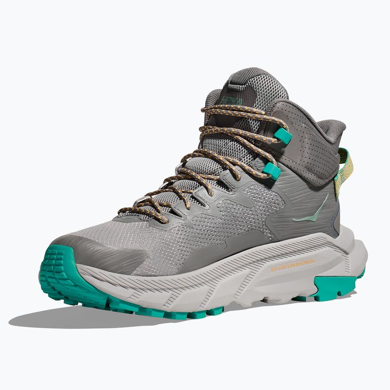 Scarpe da trekking da uomo HOKA Trail Code GTX grigio galattico/acqua elettrica 10