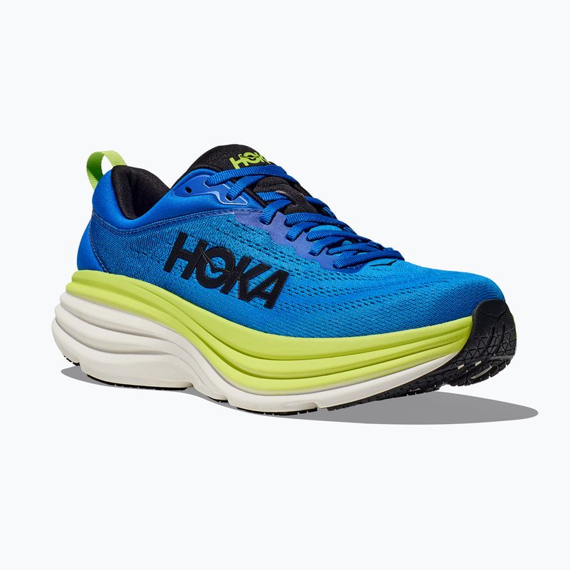 HOKA Bondi 8, scarpe da corsa da uomo in cobalto elettrico/lattuga