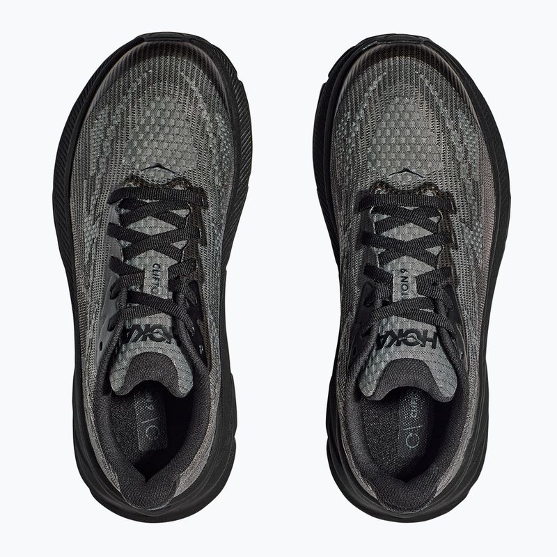 HOKA Clifton 9 nero/carbonio nero scarpe da corsa per bambini 12