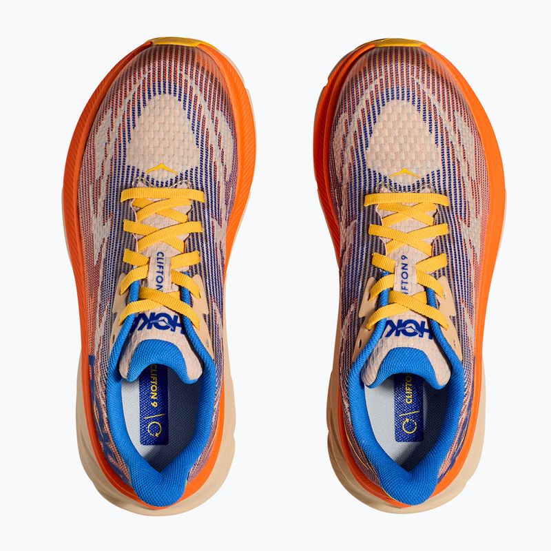 HOKA Clifton 9 scarpe da corsa per bambini ultramarine/elettrico mandarino 12