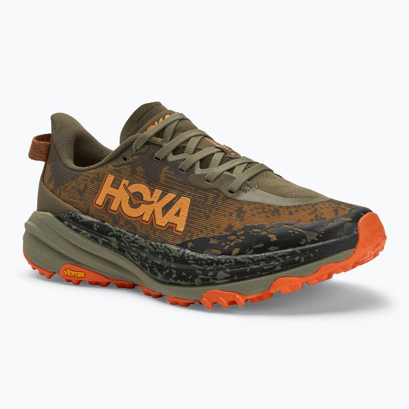 HOKA Speedgoat 6 Wide antico oliva / squash uomini scarpe da corsa