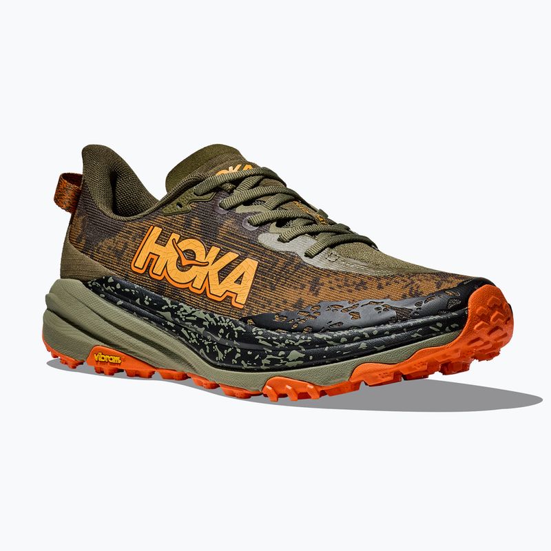 HOKA Speedgoat 6 Wide antico oliva / squash uomini scarpe da corsa 8