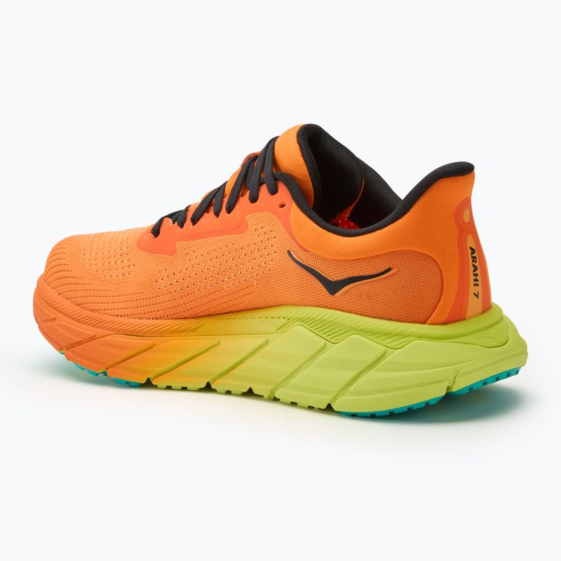 Scarpe da corsa da donna HOKA Arahi 7 electric tangerine/nero 3