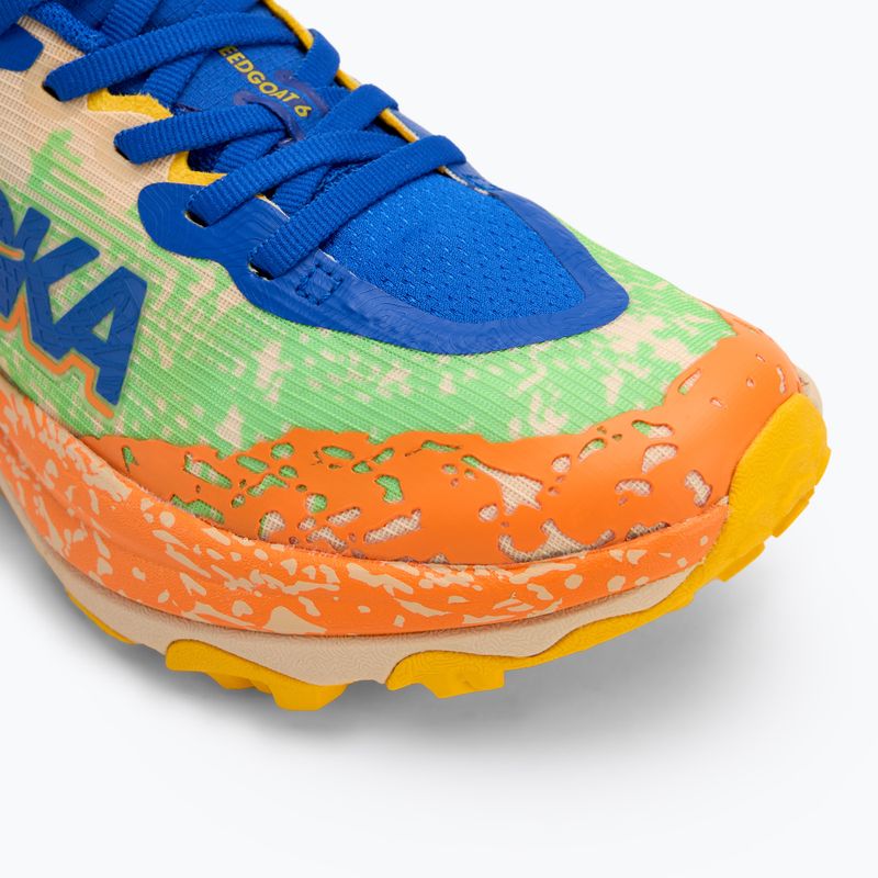 Scarpe da corsa HOKA Speedgoat 6 ultramarine/electric lime per bambini 7