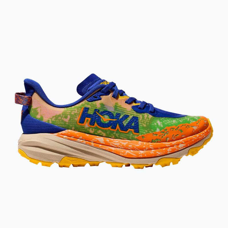 Scarpe da corsa HOKA Speedgoat 6 ultramarine/electric lime per bambini 8