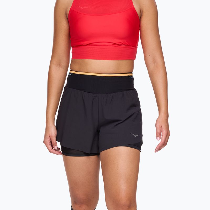 Pantaloncini da corsa da donna HOKA Skyglide nero