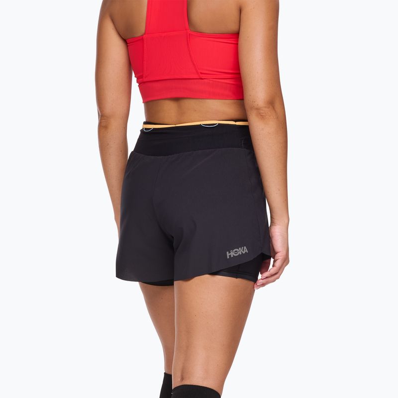Pantaloncini da corsa da donna HOKA Skyglide nero 3