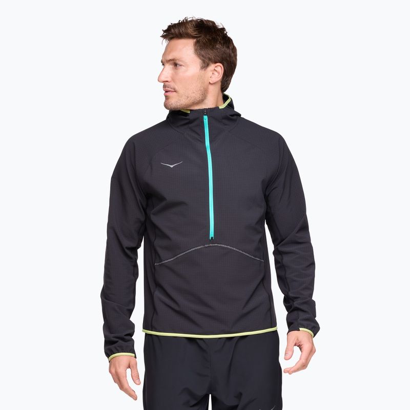 Felpa da running HOKA Sky Glow Half Zip da uomo nero