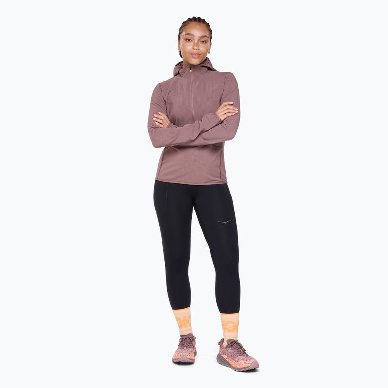 Felpa running donna HOKA Sky Glow Half Zip smokey quartz 2