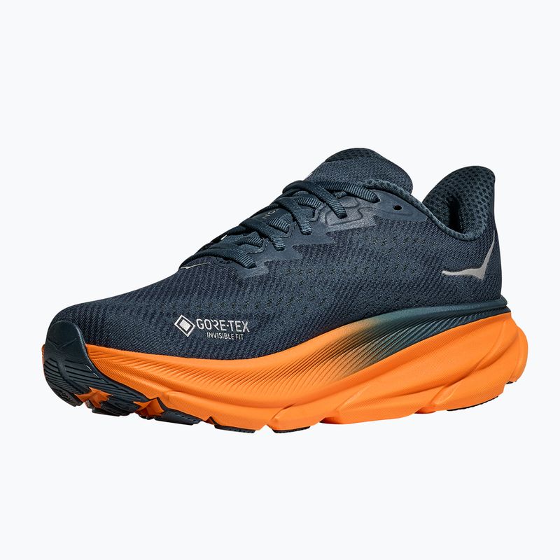 Scarpe da corsa da uomo HOKA 9 GTX stormy skies/orange zest 4