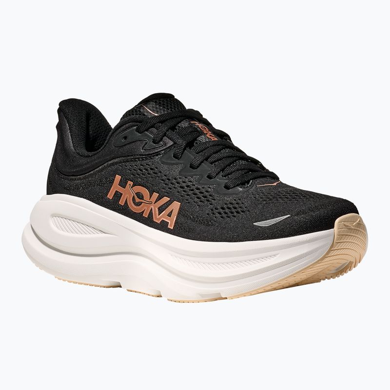 Scarpe da corsa da donna HOKA Bondi 9 nero/oro rosa