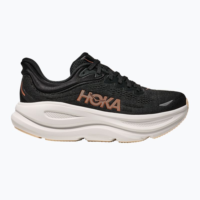 Scarpe da corsa da donna HOKA Bondi 9 nero/oro rosa 2