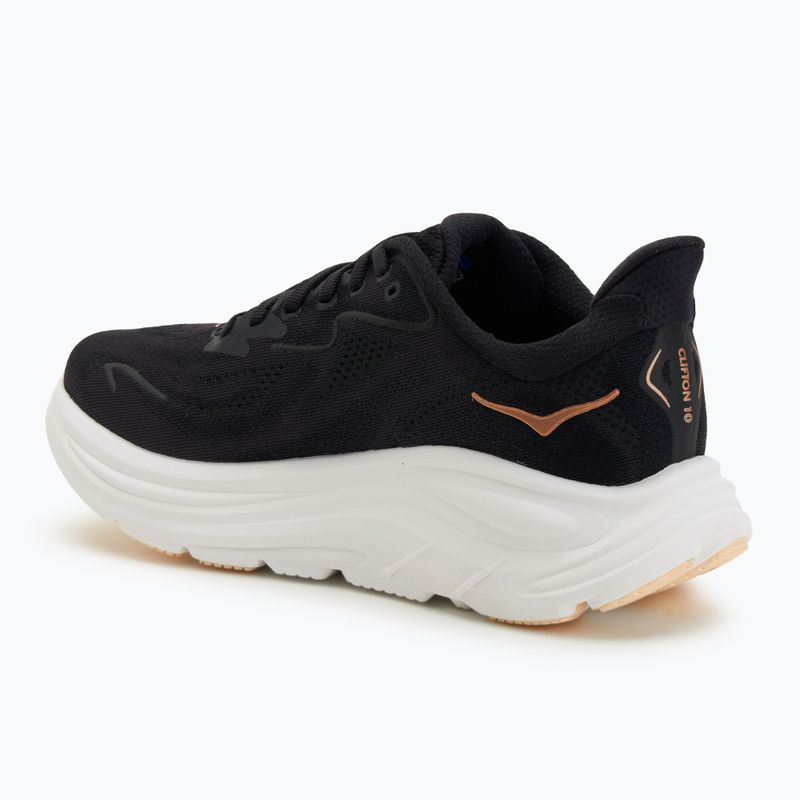 Scarpe da corsa da donna HOKA Clifton 10 nero/oro rosa 3