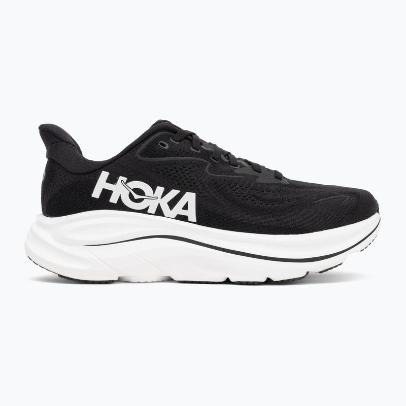 Scarpe da corsa da uomo HOKA Clifton 10 Wide nero/bianco 2