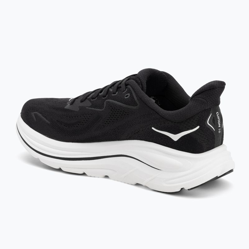 Scarpe da corsa da uomo HOKA Clifton 10 Wide nero/bianco 3