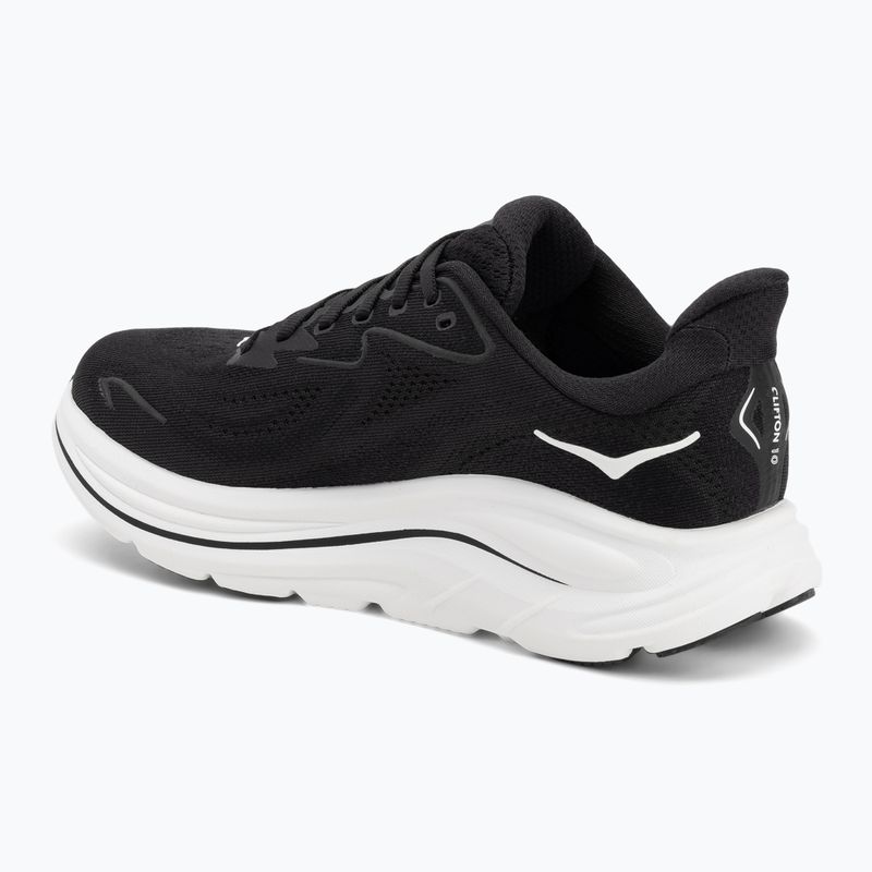 Scarpe da corsa da donna HOKA Clifton 10 Wide nero/bianco 3