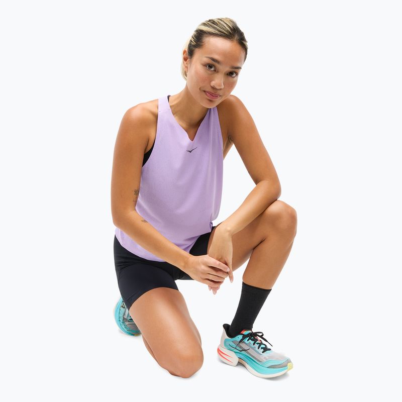 Maglietta da corsa HOKA Race Day Singlet aster a fiori da donna 4
