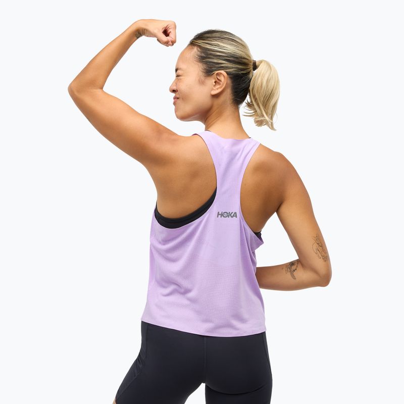 Maglietta da corsa HOKA Race Day Singlet aster a fiori da donna 5