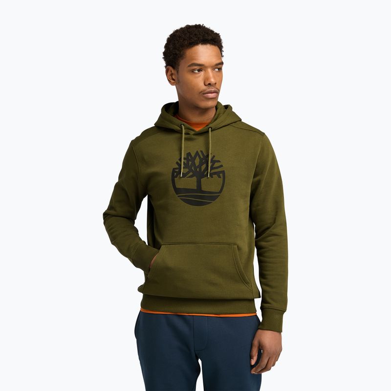 Felpa con cappuccio Timberland Tree Logo Uomo oliva scuro