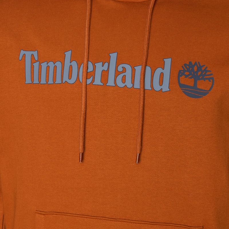 Timberland Uomo Felpa con cappuccio con logo lineare color ambra 3