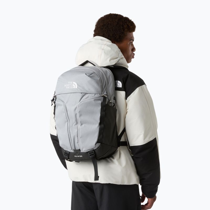 Zaino urbano The North Face Surge 31 l melt grey dark heather/tnf black 7