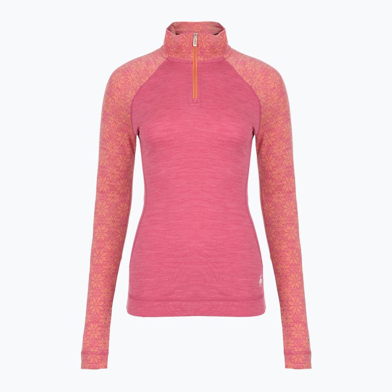 Felpa termica da donna Smartwool Classic Thermal Merino Base Layer 1/4 Zip Boxed garden pink digi snow 3