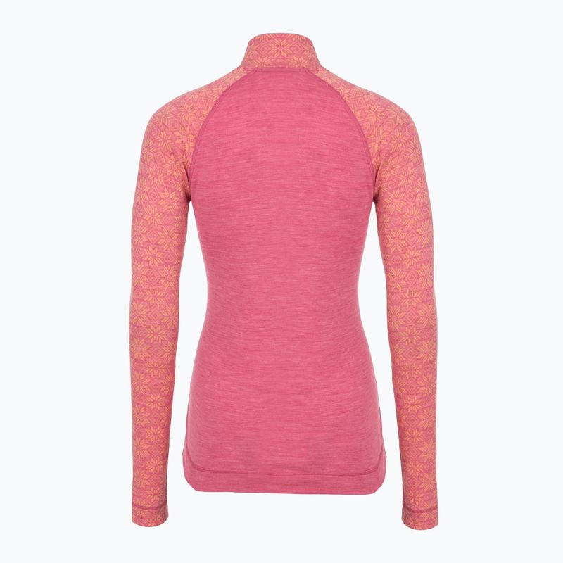 Felpa termica da donna Smartwool Classic Thermal Merino Base Layer 1/4 Zip Boxed garden pink digi snow 4