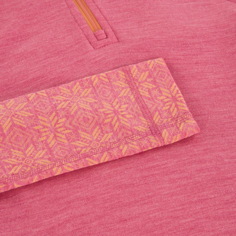 Felpa termica da donna Smartwool Classic Thermal Merino Base Layer 1/4 Zip Boxed garden pink digi snow 6