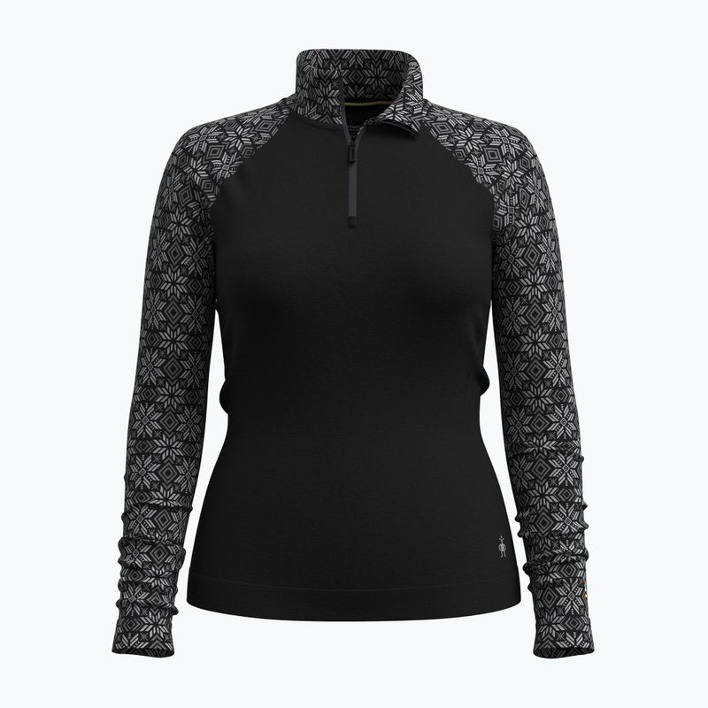 Felpa termica donna Smartwool Classic Thermal Merino Base Layer 1/4 Zip Boxed nero digi snow 3