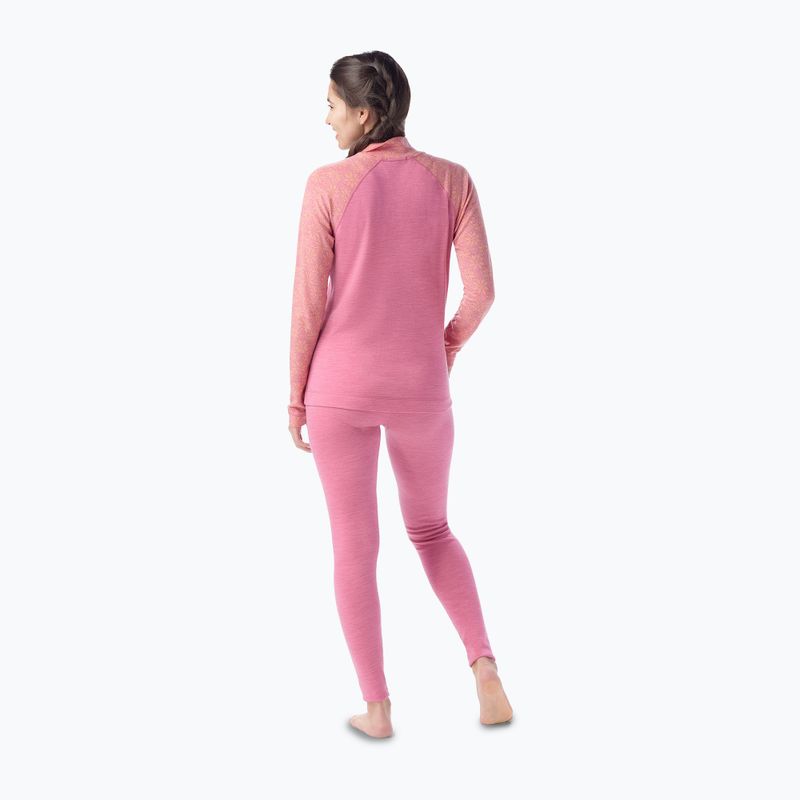 Felpa termica da donna Smartwool Classic Thermal Merino Base Layer 1/4 Zip Boxed garden pink digi snow 2