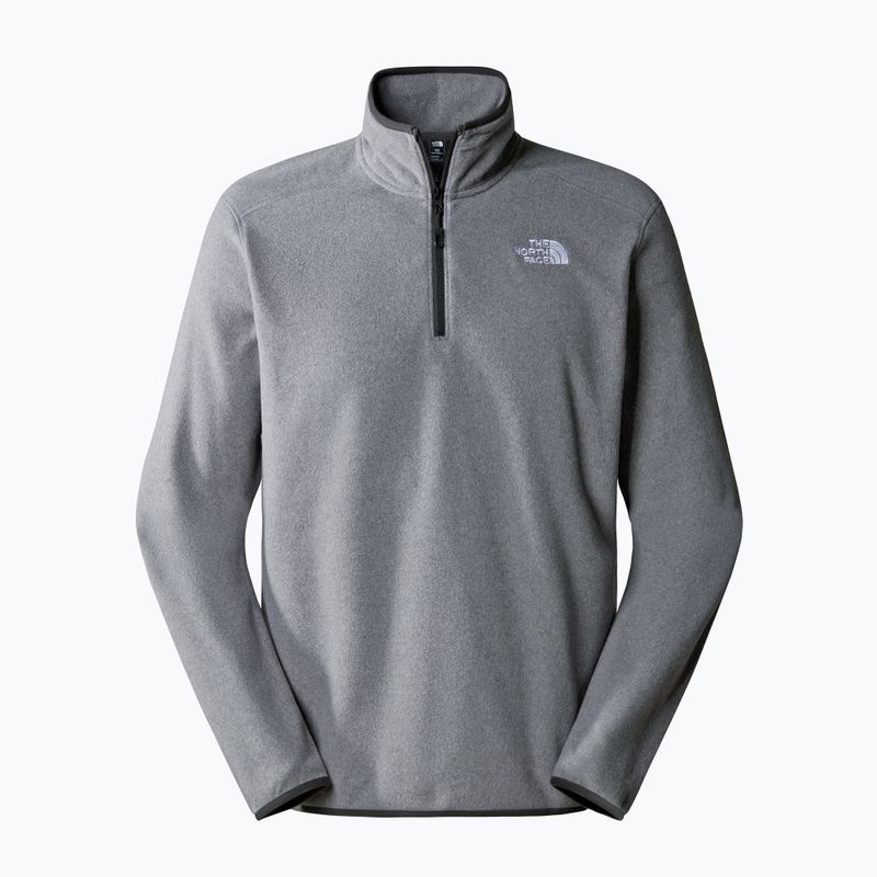 Felpa da uomo The North Face 100 Glacier 1/4 Zip grigio erica medio 4