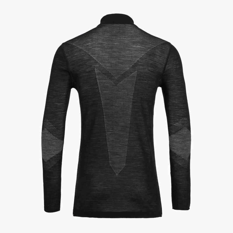 Smartwool Intraknit Thermal Merino Base Layer Uomo 1/4 Zip nero/bianco felpa termica 2
