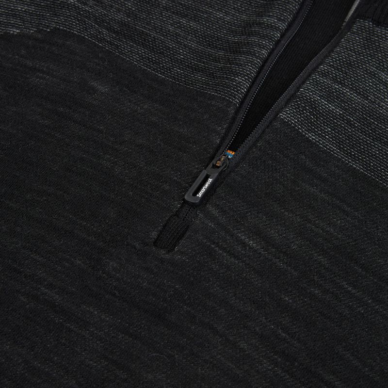 Smartwool Intraknit Thermal Merino Base Layer Uomo 1/4 Zip nero/bianco felpa termica 3