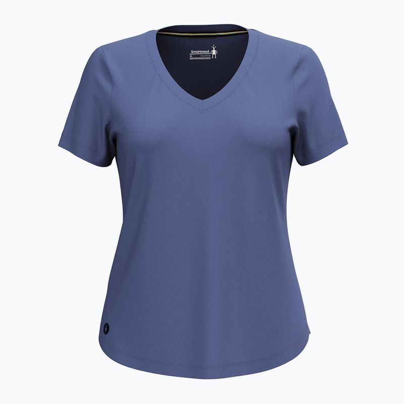 Maglia trekking donna Smartwool Active Ultralite collo a V blu notte 3