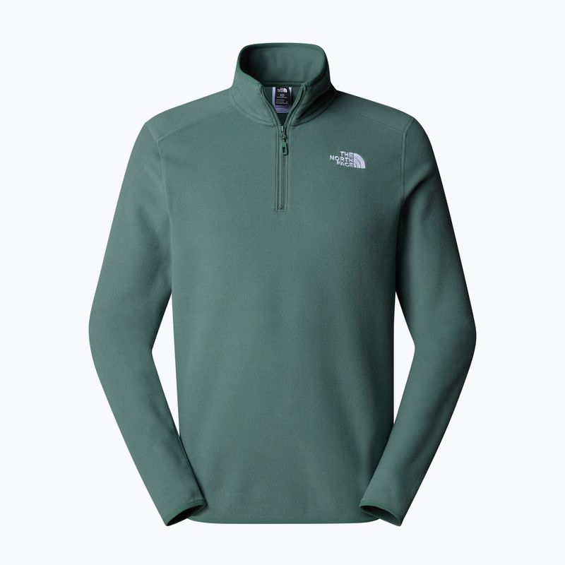 Felpa da uomo The North Face 100 Glacier 1/4 Zip verde anatra medio