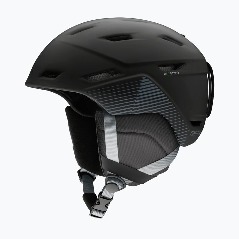 Casco da sci Smith Mission nero opaco a strisce