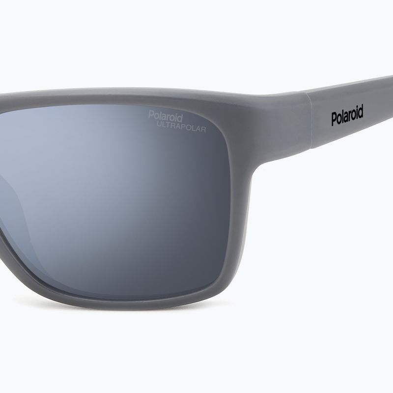 Occhiali da sole Polaroid PLD 7052/S da uomo grigio opaco/specchio d'argento polarizzati ad alto contrasto 4