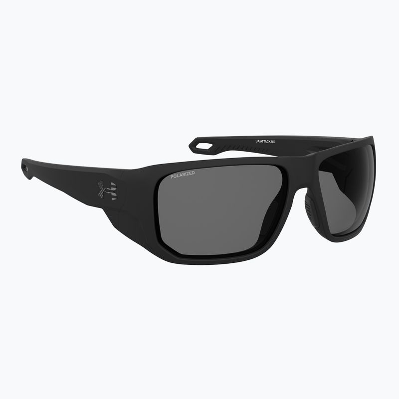 Occhiali da sole Under Armour Attack MD S3 nero opaco/grigio polarizzati oleofobici da uomo